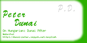 peter dunai business card